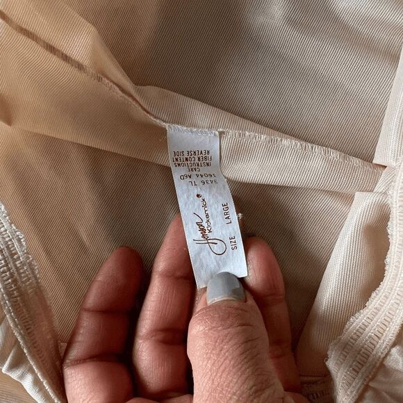 vtg 60s circle skirt half slip Hensen Kickernick beige nude undergarment retro L - Picture 6 of 6